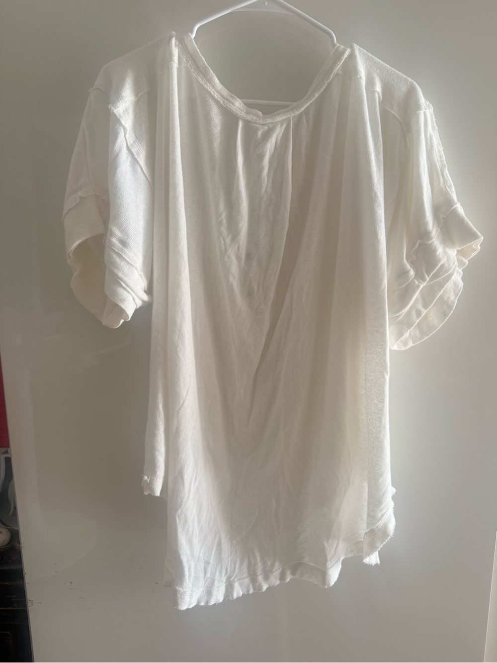 Free People Heritage Henley T-Shirt in white features a lived-in, oversized - Picture 3 of 7